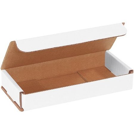 BOX PACKAGING Corrugated Mailers, 7"L x 3"W x 1"H, White M731